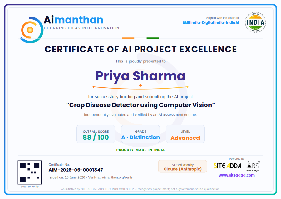 Sample Aimanthan certificate